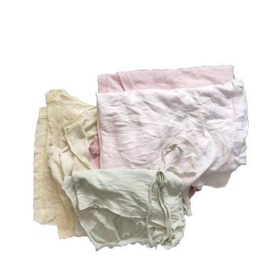 China Strong Oil Water Absorbency Quality Manufacturers T-shirt Light Color Blended Cotton Cleaner Wiping Rags for sale