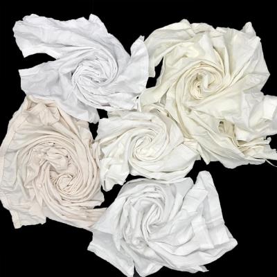 China Soft With Strong Absorbent Mitilated Textile White Cotton Waste Rag For Cleaning for sale