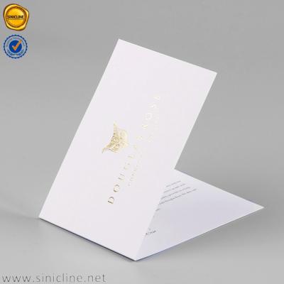 China Sinicline Eco-Friendly Foil Logo Customized Design Printing Thank You Card Greeting Card for sale