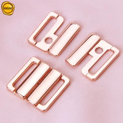 China Garment\Jeans\DIY\Bags\Overlay Sinicline Custom Underwear Accessories Rose Gold Adjuster Sliders Swimwear Buckle Metal for sale