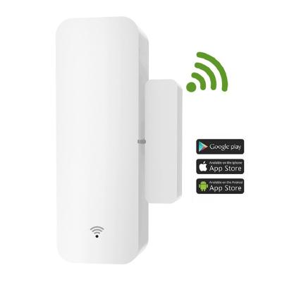 China Compatible Tuya Smart Home Alarm WiFi Door Sensor Door Window Wireless Magnetic Sensor for sale