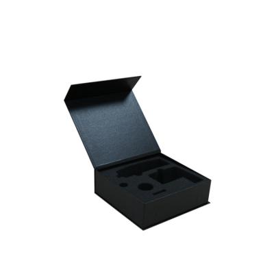 China Recyclable Hot Selling Customized Facial Black Cosmetic Box Massage Instrument Packing Case Flip Packaging Color Box for sale