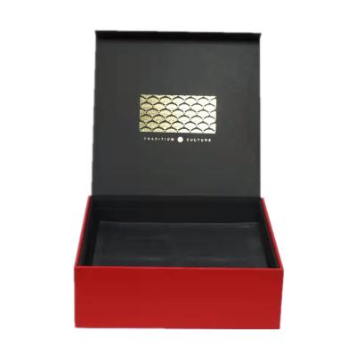 China Best Selling Recyclable Luxury Red Custom Gift Box Packaging Magnetic Box Packaging for sale