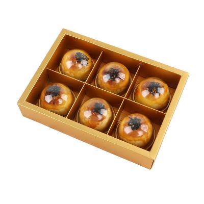 China Recyclable Transparent Crunchy Nougat Snowflake Gift Box Yellow Mid-Autumn Festival Best-Selling Box Cake Moon Cake Packing Box for sale