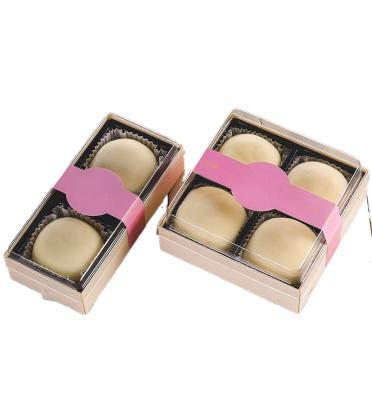 China Best Selling Recyclable Wooden Card Dragon Box Daifuku Puff West Point Disposable Cake Box Baking Togo Box Food for sale