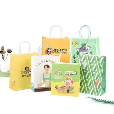 China Customized Recycled Materials Handbag Color Printing Logo Paper Bag Clothing Store Corporate Shopping Packaging for sale