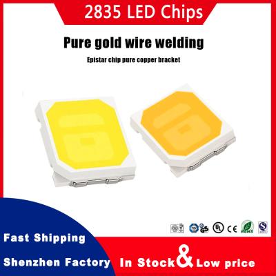 China Chinese LED chips manufacturers 3V 26-28Lm 6000K White LED Chip SMD LED 2835 Chips for sale