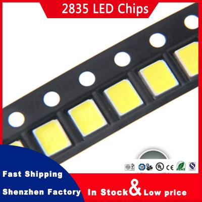 China Chinese LED chips manufacturers 3V 26-28Lm 6000K White LED Chip SMD LED 2835 Chips for sale