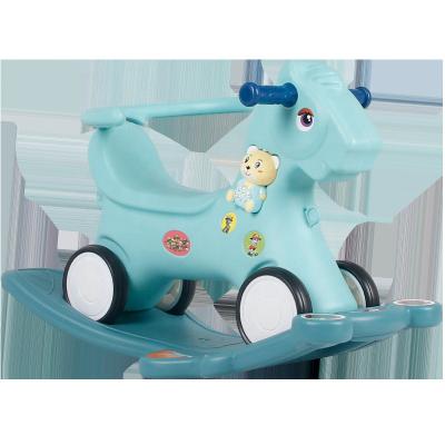 China Ride On Toy Multifunctional Plastic Baby Unicorn Rocking Horse High Quality Chair 3 In 1 Kids Walker Kids Ride On Rocking Horse for sale