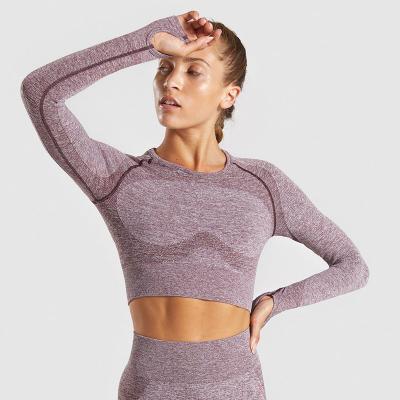 China New Fashion New Arrival Breathable Logo Fitness Sports Long Sleeve Yoga Breathable Hot Selling Custom Top for sale