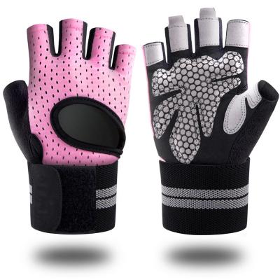 China Half-finger men women universal workout fitness anti cut custom fitness gloves for sale