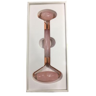 China Wholesale Natural Face Factory Rose Quartz Gemstone Roller Massager For Face Lift for sale