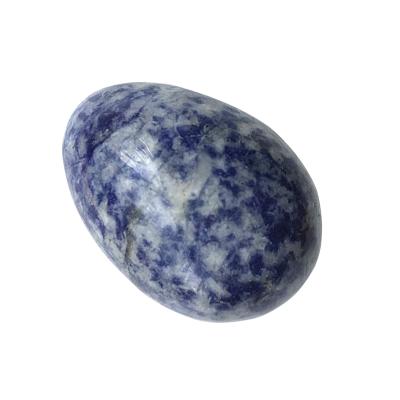 China Europe Customized Blue Stone (undrilled) Gemstone Drilled Yoni Eggs For Massage for sale