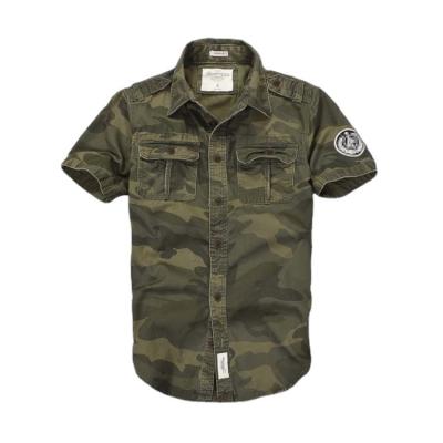 China Wholesale High Quality Breathable Casual Outdoor Cargo Camouflage Men Short Sleeve Shir for sale