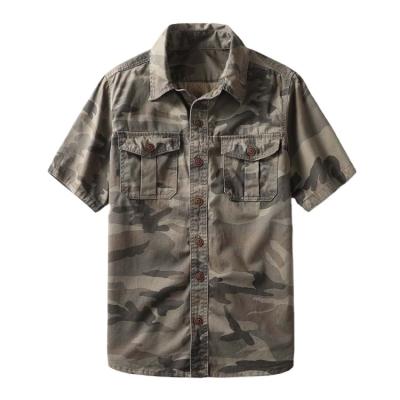 China Wholesale Price Breathable Casual Men Camouflage Cargo Shorts Outdoor Sleeve Shirt for sale