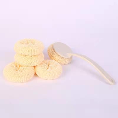 China Viable Handle Ball Kitchen Utensils Kitchen Dish Cleaning Rubbing Sponge With Handle for sale