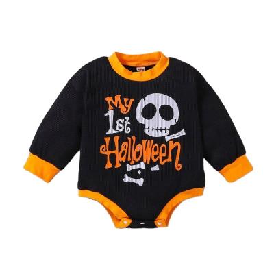 China Cute 95% Cotton Halloween Pattern Baby Romper Skull Baby Romper Halloween Baby Romper for sale