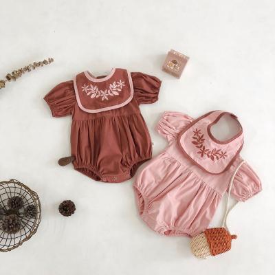 China New Sweater Summer Overalls Girl Baby Breath Sleeve Embroidered Baby Sleeveless Romper for sale