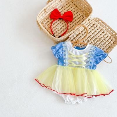 China New Europe and America Summer Baby Birthday Dress Princess Dress Mesh Skirt Baby Romper for sale