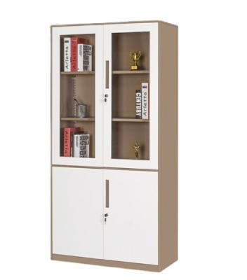 China Hot Sale Melamine Office Furniture Expandable Glass Door Combination Filing Cabinet for sale