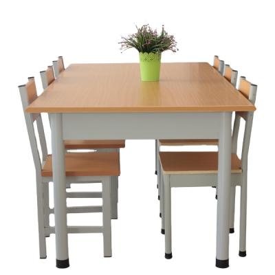 China 6 seat comfortable solid wood reading table and chair for sale