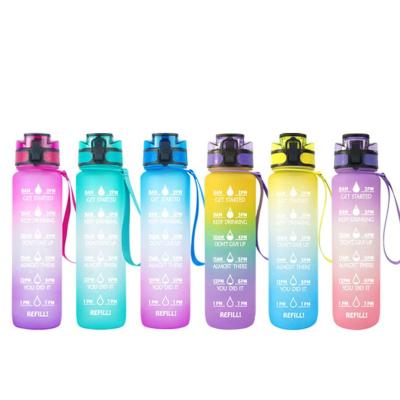 China Sport Fitness Gym Sports Water Bottle Plastic With Time Motivational Marker for sale