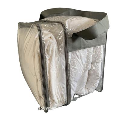 China Recyclable High qualityTransparent non woven pvc quilt bag handle double layers packaging bag for sale