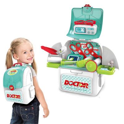 China Preschool Girls Sets Toys 2021 New Point 2 IN 1 Plastic Kids Backpack Hospital Child Doctor Set Toy for sale