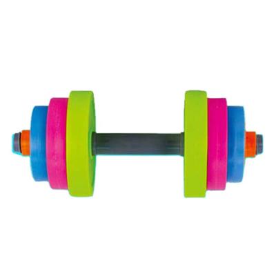 China Playing Sport Toy Add Water Baby Plastic High Quality Dumbbell Set For Kids for sale