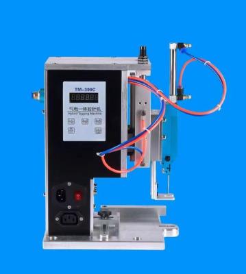 China Tm-300c CLOTHING Pneumoelectric Labeling Machine For Clothing Round Cartons Automatic Textiles Label for sale