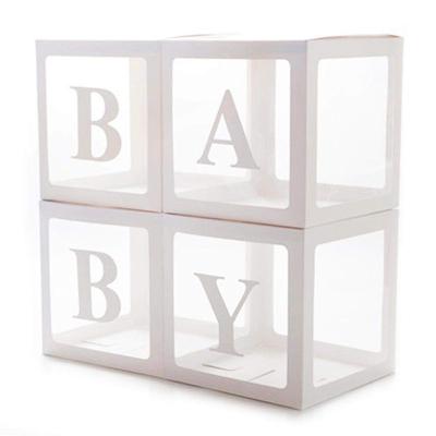 China Custom Festival Decoration 4 Pcs Letters Gender Reveal Baby Shower Wedding Happy Birthday Balloon Box Decorations Without Balloon for sale