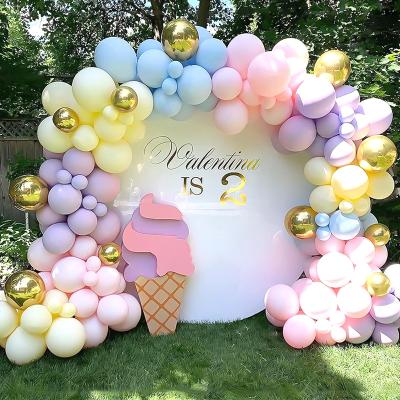 China 122PCs Wedding Party Pink Disposable MacaronBalloon Garland Balloon Arch Set Decorations for sale