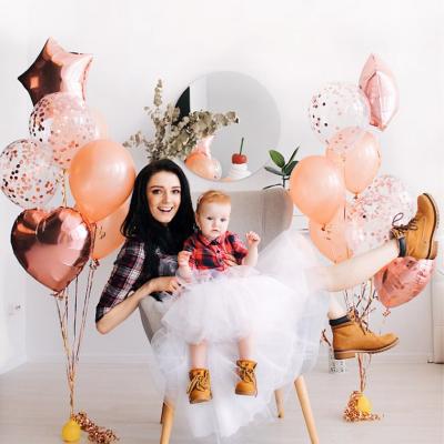 China Decoration Gift Balloons Decoration Rose Gold Boy Girl Balloons Dots Confetti Balloon 14Pcs 12inch Birthday Party Paper Balloon for sale