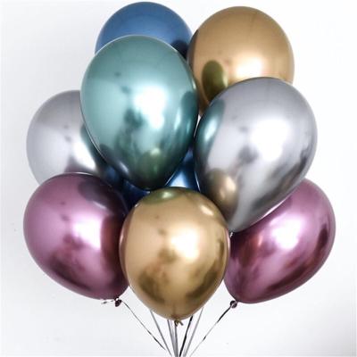 China Decoration Gift Balloons Kiaye 12Inch Thick Colorful Chime Balloon High Quality Wedding Metal Balloons Decoration Chrome Metallic Balloons for sale