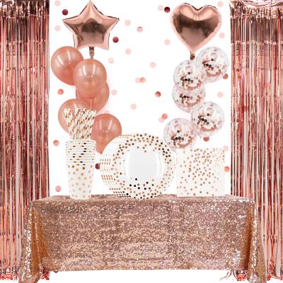 China Party Decoration Kiaye New Product 85PCS Rose Gold Kit Wedding Birthday Party Supplies for sale