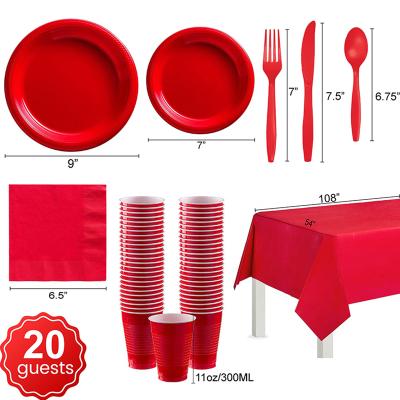 China Simple Party Tableware Kiaye 20 Guests Color Birthday Party Decoration Tableware Set for sale