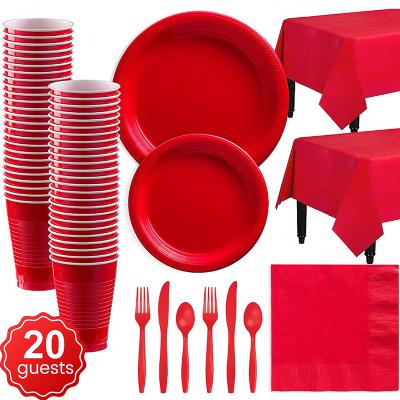 China Simple Party Tableware Kiaye 20 Guests Color Birthday Party Decoration Tableware Set for sale