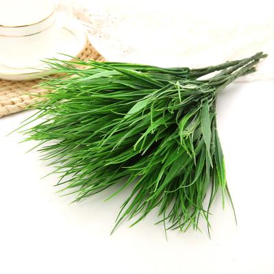 China Fashional hot sale plastic artificial grass leaves for flower pot decoration for sale