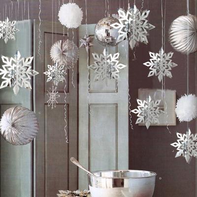 China Snowflake Home Christmas Decorations Christmas Paper Decoration 2021 Hanging Ornaments for sale