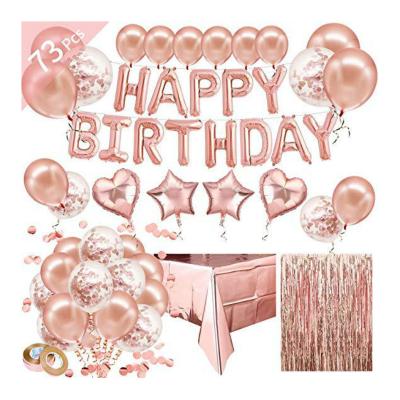 China Kiaye Rose Gold Happy Birthday Balloons Party Foil Balloons Latex Sequin Balloons Decoration Gift for sale