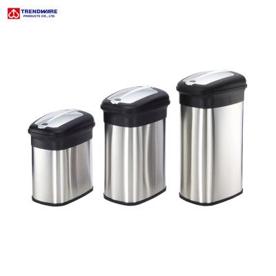 China Sustainable large capacity kitchen waste collection commercial trash can, touchless sensor waste bin for sale