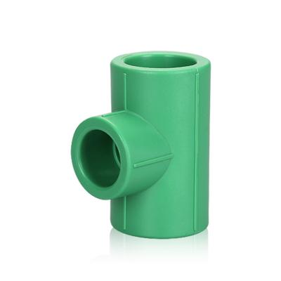 China Pipe lines connect TEE ppr pipe fitting name and size is 20mm 25mm hot sale ppr pipe tee 30mm-63mm for sale