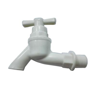 China Traditional plastic pp bathroom&kitchen bibcock white low price water tap bibcock wholesale for sale