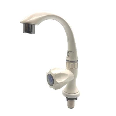 China Factory Supplier Modern Satin Exterior ABS White Deck Mounted High Quality Cold Water Kitchen Faucets for sale