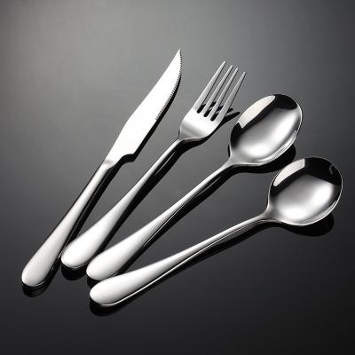 China Restaurant Tea Dinner Fork Knife Spoon Heavy Silverware Viable Wholesale Wedding for sale