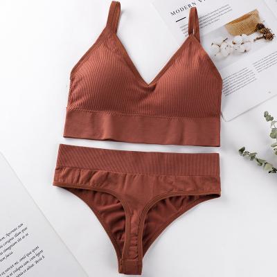 China Antibacterial customized bra and briefs set wholesale no steel ring bra triangle cup beauty back panties OEM ladies sexy bra set for sale