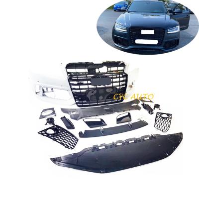 China For Sport Approval W12 d5 car rear bumper bodykit with grill fit for Audi A8 2015 2016 2018 for sale