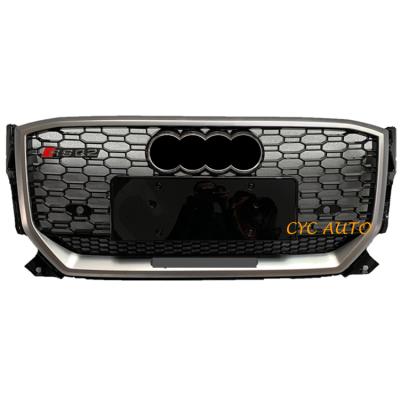 China Grill ABS Plastic Black Sliver RSQ2 Style Grill Q2 Front Grill For Audi Q2 2018 2019 2020 for sale