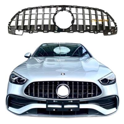 China For Sport Approval GT Style Front Grill For Mercedes Benz C Class W206 C63 Chrome Black Color GTR Grill 2020 2021 for sale