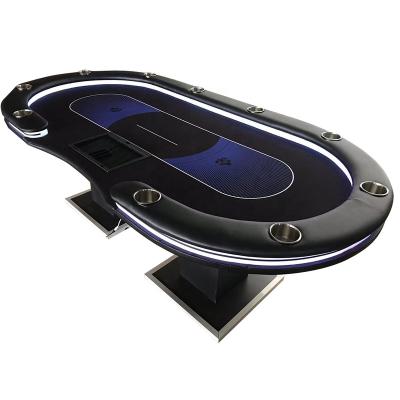 China Casino Texas Holdem Professional 10 Seat Poker Table Casino Quality Poker Gaming 1pc Customized Table 94 Inch For Game for sale